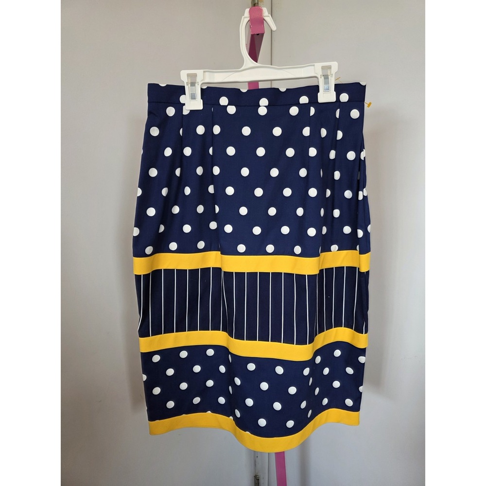 Leslie Luck Blue Striped & Polka Dot Two-Piece Set | Size 10 | Vintage 80s Chic - Picture 7 of 9